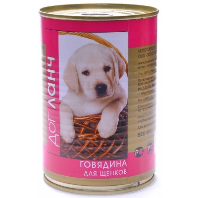 Dog Lunch консервы для щенков Говядина 410г (P19036)