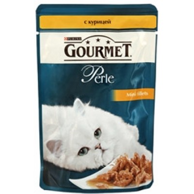 Gourmet Perl для кошек кусочки курицы в подливке в/у , 85г (05230)