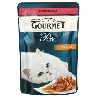Gourmet Perl для кошек кусочки лосося в подливке в/у, 85г (05231)