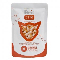 Brit Care Cat Pouches Chicken & Cheese (Брит) консервы для кошек с курицей и сыром, 80гр. (05157)