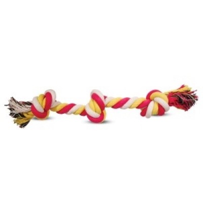 Триол Грейфер для собак "Веревка цветная с 3-мя узлами", 27см. (0041XJ)