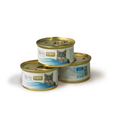Brit Care Tuna&Turkey консервы для кошек, Тунец и индейка , 80гр. (05122)