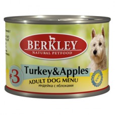 Беркли консервы для собак №3 Индейка с яблоками 200гр. (75001/P12196)