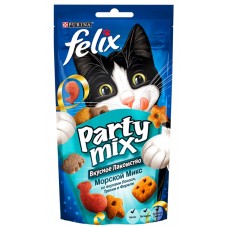 FELIX Party Mix Лакомство для кошек Морской Микс со вкусами Лосося, Трески и Форели