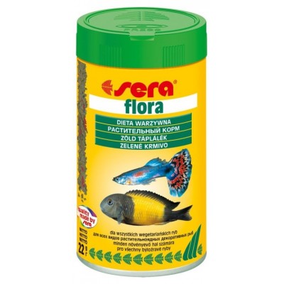 Сера 0640 Flora Корм для растительноядных рыб со спирулиной, хлопья 100мл (15990)