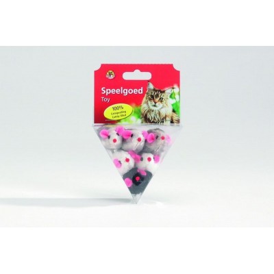 Beeztees 430236 Игрушка для кошек "Мышь плюшевая" в треугольной упаковке 6см (C19189)
