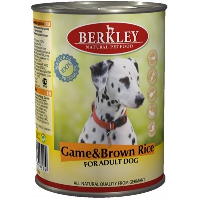 Беркли консервы для собак Оленина с коричневым рисом 400гр. (75073/P12200)