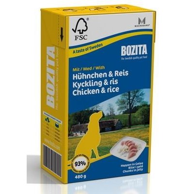 Bozita Chicken&Rice Tetra Pak кусочки в желе с курицей и рисом для собак, 480 гр. (4253)