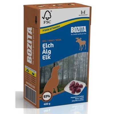 Bozita Elk Tetra Pak кусочки в желе с мясом лося для собак, 480гр. (4255)
