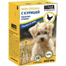 Bozita MINI мясные кусочки в желе для щенков и взрослых собак с курицей, 190 гр. (6130)
