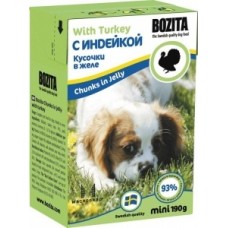 Bozita MINI Мясные кусочки в желе для щенков и взрослых собак с индейкой, 190 гр. (6131)