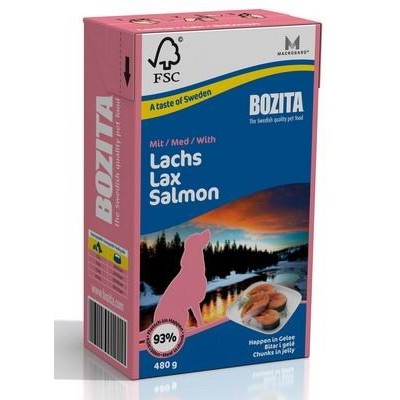 Bozita Salmon Tetra Pak кусочки в желе с лососем для собак, 480 гр. (4251)