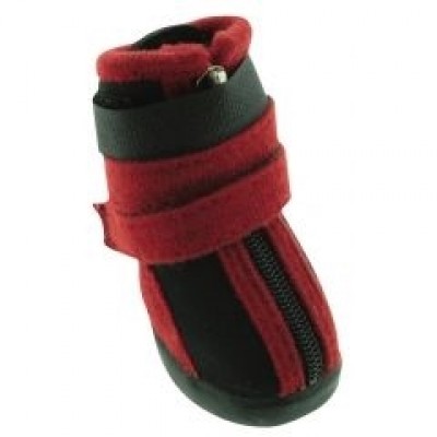 Обувь черная с красными полосками для собак