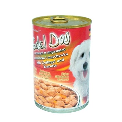Edel Dog Консервы для собак нежные кусочки в соусе с птицей и морковью
