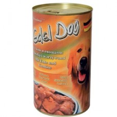 Edel Dog Консервы для собак нежные кусочки в соусе с уткой и овощами, 1.2кг.