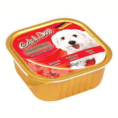 Edel Dog Консервы для собак Нежный паштет с курицей и уткой, 0.3кг. (10151)
