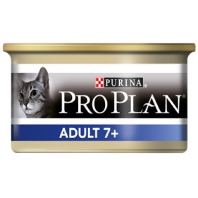 Pro Plan ADULT 7+ консервы для кошек старше 7 лет, мусс с тунцом, 85гр. (21325)