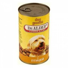 Доктор Алдерс Дог Гарант консервы для собак кусочки в желе Птица 1200гр. (47003)