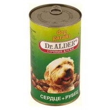 Доктор Алдерс Дог Гарант консервы для собак кусочки в желе Сердце/Рубец 1200гр. (49007)