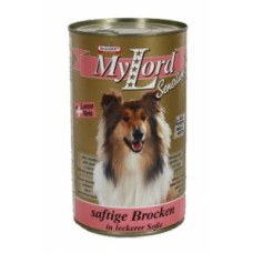 Доктор Алдерс Мой Лорд Сенситив консервы для собак кусочки в соусе Ягненок/Рис 1240гр. (73505)