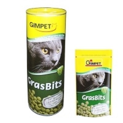 Gimpet витамины для кошек таблетки GrasBits с травой, 85 таб. (407630)