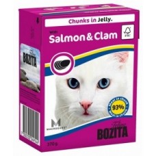 Bozita Salmon & Clam Кусочки в желе для кошек c лососем и мидиями, 370 гр. (P22719)