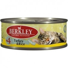 Berkley консервы для кошек #4 Индейка с рисом 100г (75103)