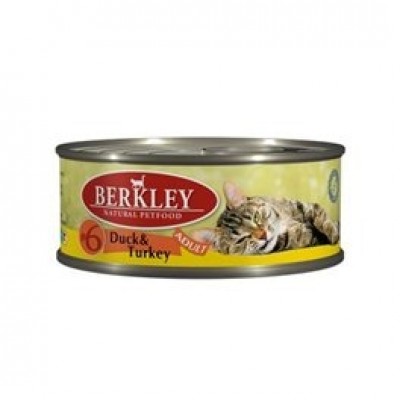Berkley консервы для кошек #6 Утка с индейкой 100г (75105)