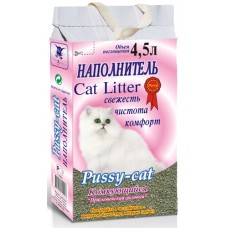 Pussy-cat Наполнитель комкующийся 4,5л*3,6кг (розовый)
