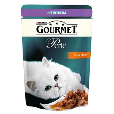 Gourmet Perl для кошек кусочки ягненка в подливке, 85г (23485)
