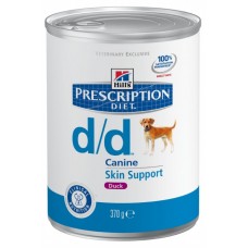 Hill's Prescription Diet D/D консервы для поддержания здоровья собак при кожных реакциях и рвоте/диарее в случае аллергии с уткой и рисом, 370г (C11152)