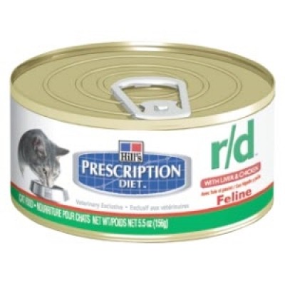 Hill's Prescription Diet R/D консервы для кошек Диета, Лечение ожирения, 156г (11149)
