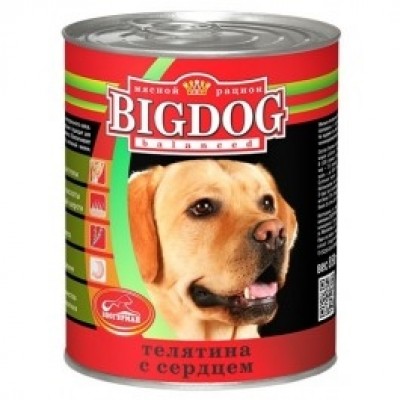 Зоогурман консервы для собак BIG DOG Телятина с сердцем 850г (38484/P18948)