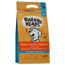 Barking Heads BOWL LICKIN' CHICKEN FOR SMALL ADULT для собак малых пород с чувствительным пищеварением, с курицей и рисом "До последнего кусочка", 1,5кг (P18093)
