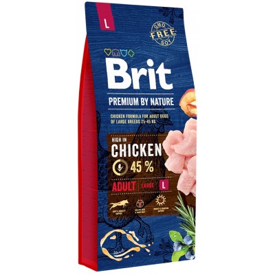 Brit Premium by Nature Adult L для взрослых собак крупных пород (25–45 кг)
