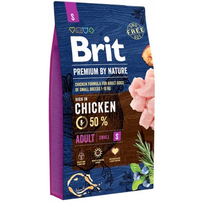 Brit Premium by Nature Adult S  для взрослых собак мелких пород (1–10 кг)