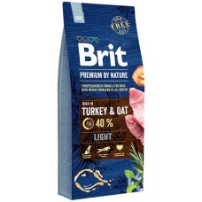 Brit Premium by Nature Light Turkey & Oats для собак всех пород с избыточным весом (P40994)