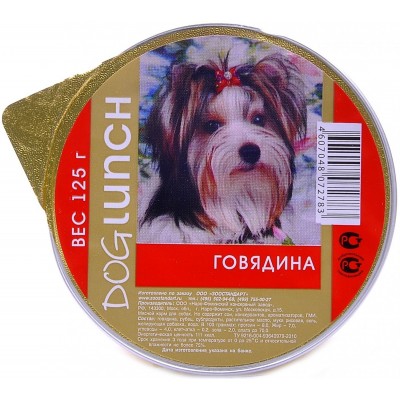 Dog Lunch консервы для собак крем-суфле Говядина 125г (P19023)