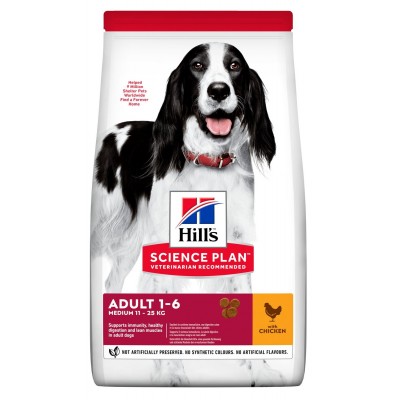 Hill's Science Plan ADULT MEDIUM корм для собак средних пород от 1 до 6 лет с курицей