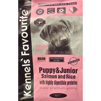 Kennels` Favourite PUPPY & JUNIOR Salmon and Rice для щенков всех пород лосось рис 30/16