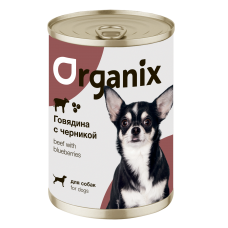Organix Консервы для собак Заливное из говядины с черникой