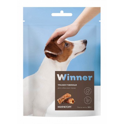 Winner Лакомство для собак Мясо пищевода говяжье мини 130г