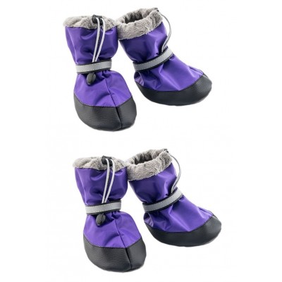 Yami-Yami Обувь для собак утепленная со светоотражающей полосой, фиолетовый