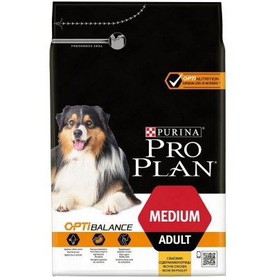 Pro Plan OPTIBALANCE MEDIUM ADULT корм для взрослых собак средних пород, курицей с рисом